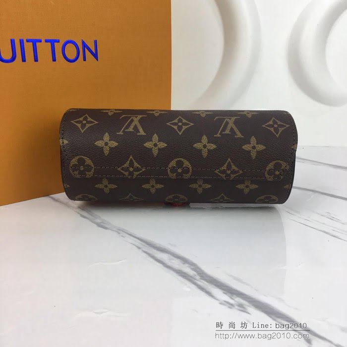 路易威登LV腕表盒 頂級原單 Eclipse Monogram帆布 3枚裝 腕表盒 皮質系帶 銀色金屬搭扣 套盒  ydh2661